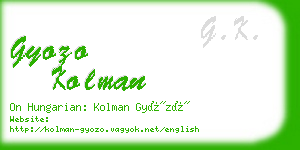 gyozo kolman business card